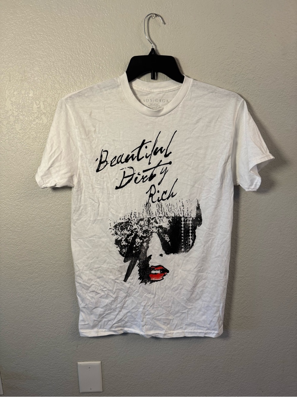 Official Lady Gaga "Beautiful Dirty Rich" Graphic T-Shirt - Size M White Bravado